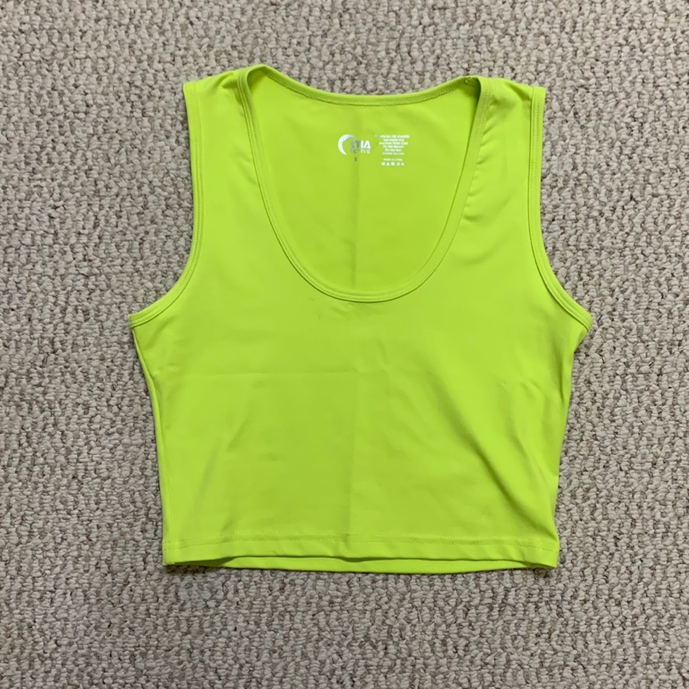Zyia Neon Yellow cropped Tank